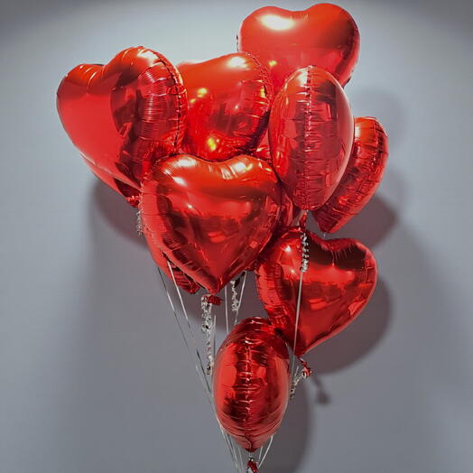 15 воздушных шаров в форме сердца