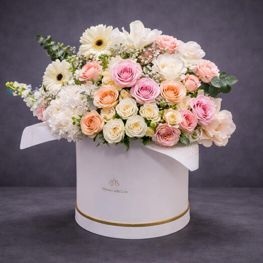 Boîte de fleurs Élégance Pastel