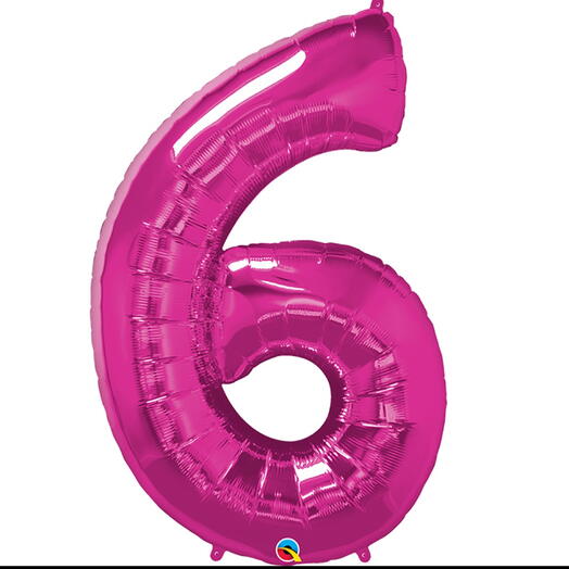 Pink Number Six Helium Balloon-5351