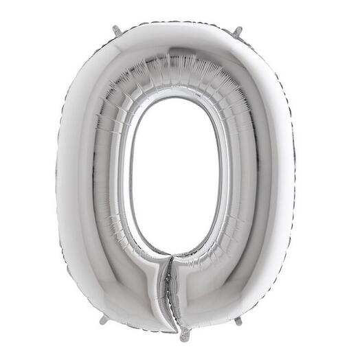 Фольгированный шар серебристый буква O