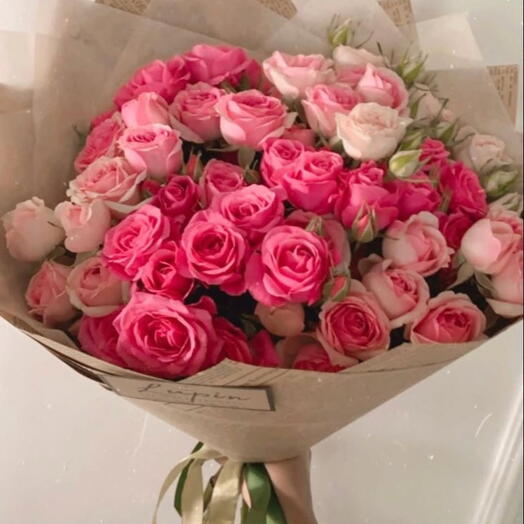 Bouquet de roses roses Blush Harmony – Cadeau élégant de grâce romantique