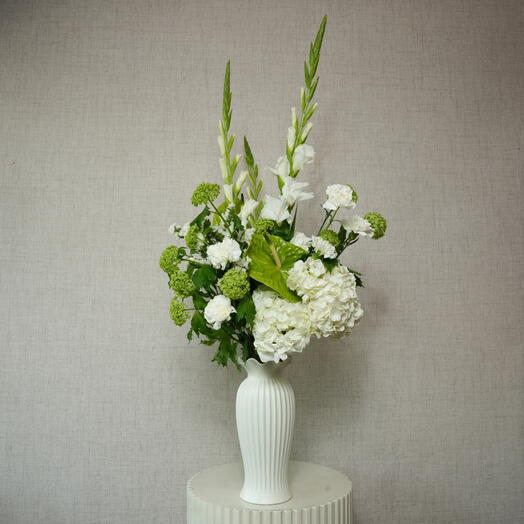 Premium White Floral Arrangement in Ceramic Vase  7164