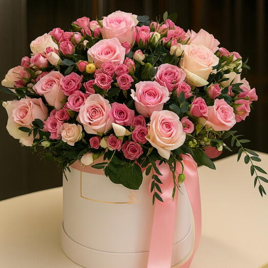 Pink Premium Flower Box Gift