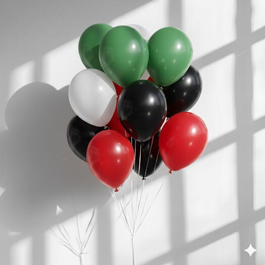 Ramo mixto de globos de helio con bandera