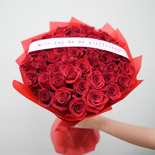 Will you Be My Girlfriend 51 Red Rose Bouquet