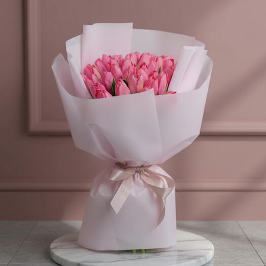 Bouquet of 51 Pink Tulips