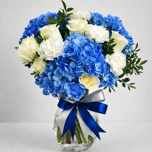Blue Serenity Hydrangea Vase