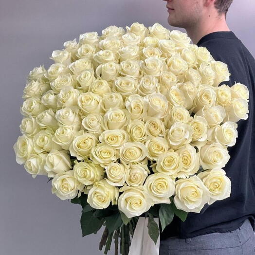 101 rosas Mondial (clase premium blanca)60sm