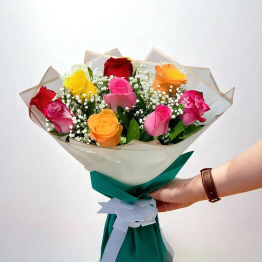 Mix colors 12 Rose Bouquet