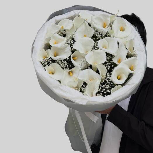 Starry Night _ 31Premium White Cala Lilies Trending Bouquet
