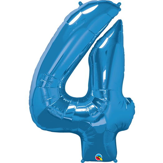 Blue Number Four Helium Balloon-5358