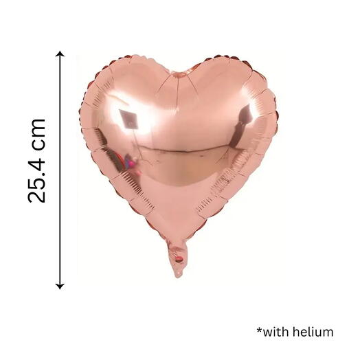 Розово-золотой шар в форме сердца 10"