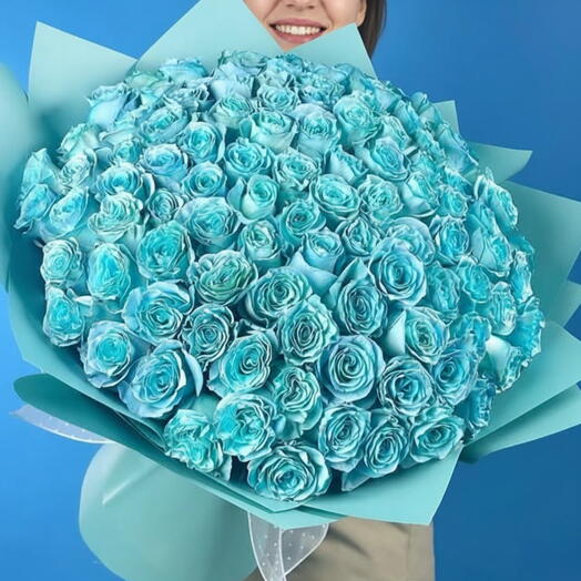 Ramo de 100 rosas azules
