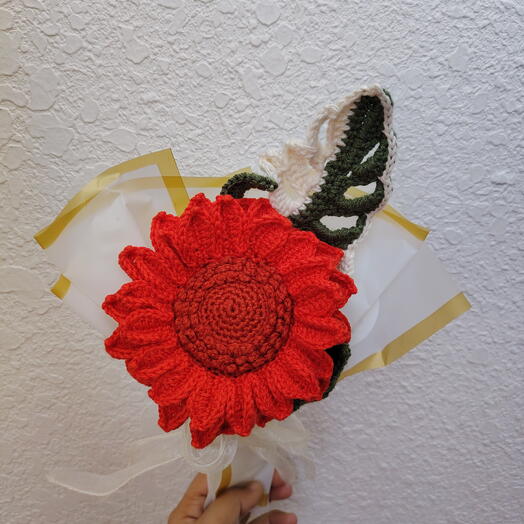 Вязаный крючком букет подсолнухов