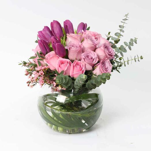 Blessings 25 Roses and Tulips