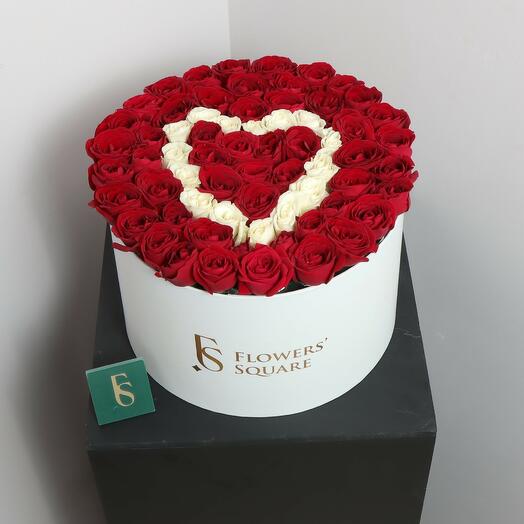 Мини коробка-сердце с розами