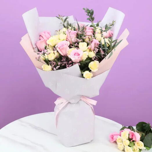 Pastel Paradise Roses Bouquet