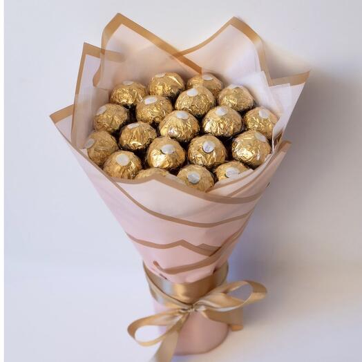 Шоколадный букет ручной работы Ferrero Rocher