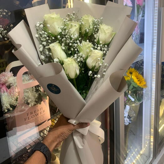 Букет белых роз Giff