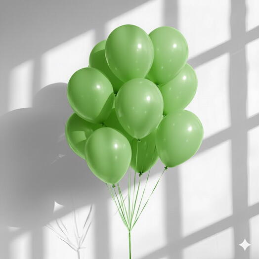 Helium Green Balloons