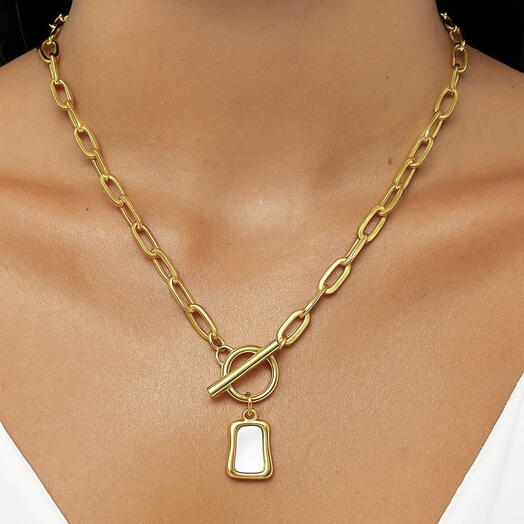 Позолоченное 18 карат - стильное ожерелье