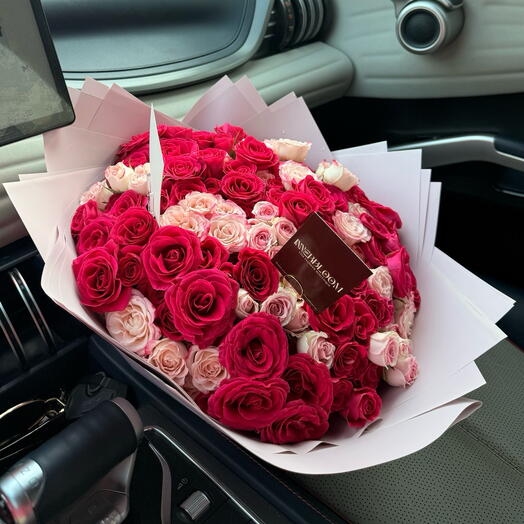 101 розовая мини-роза