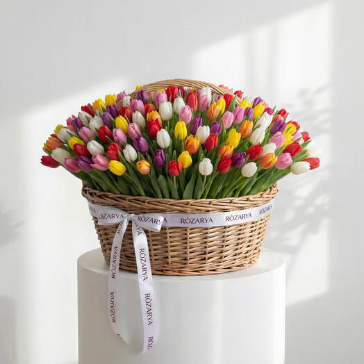 Разноцветные тюльпаны: Радужный шедевр