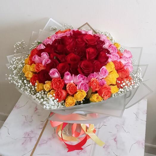120 Mix Roses Bouquet