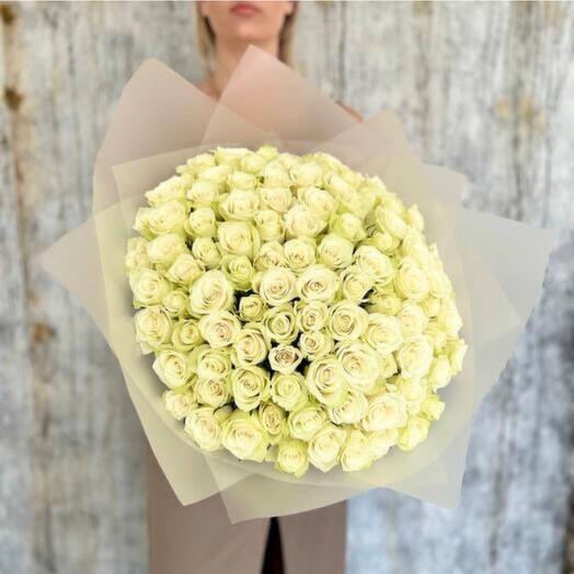 101 White Athena Roses Bouquets-686