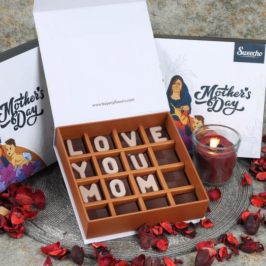 Love You Mom Chocolates By Sweecho 16 Pcs
