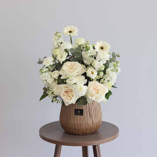 White Rose Basket