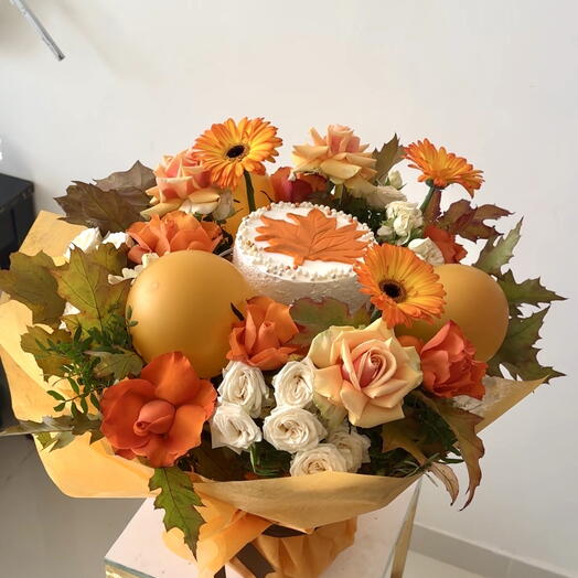 Осенний букет с воздушным шаром
