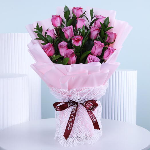 Bouquet double violet délicat