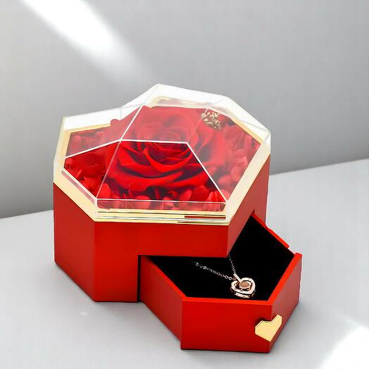 Preserved Roses with necklace