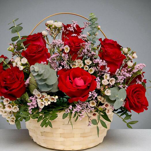 Любовный Экспресс  Красная Роза в  Корзине 01