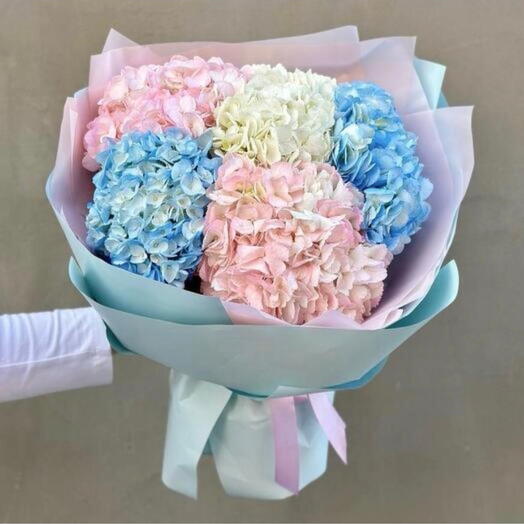 Mixed hydrangea flowers bouquet