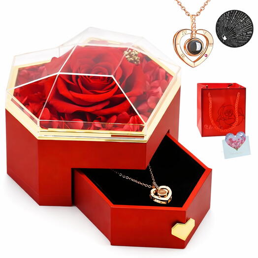 Preserved Rose Jewelry Box -1101