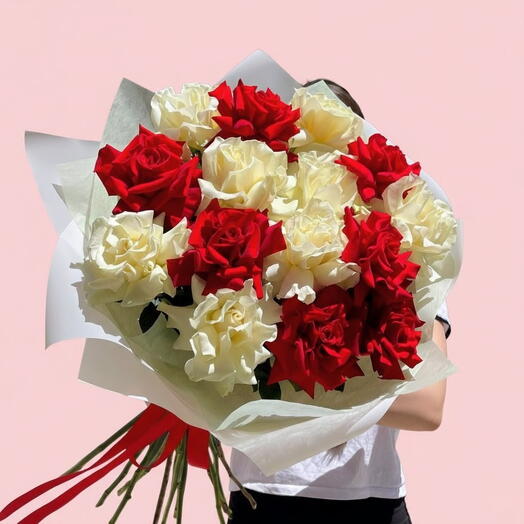 Rosa francesa roja y blanca