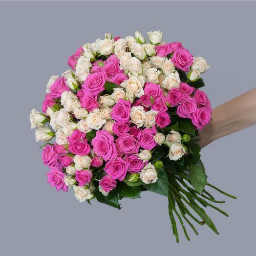 51 Mixed Pink Baby Roses Bouquets-667