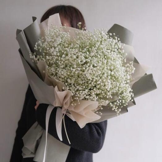 Bouquet of white gypsophila