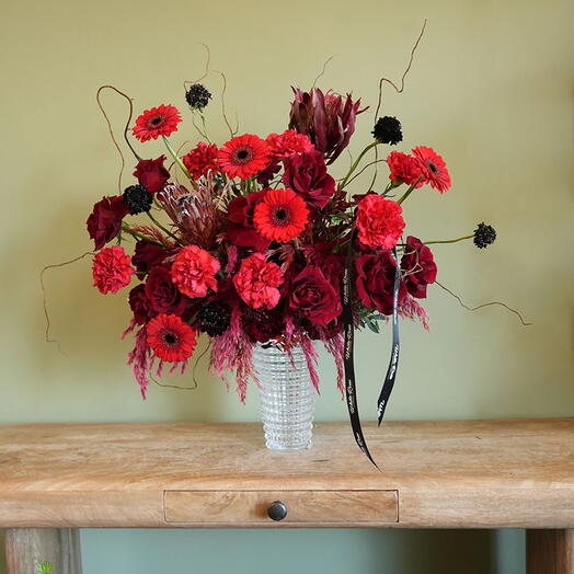 Vase floral rouge