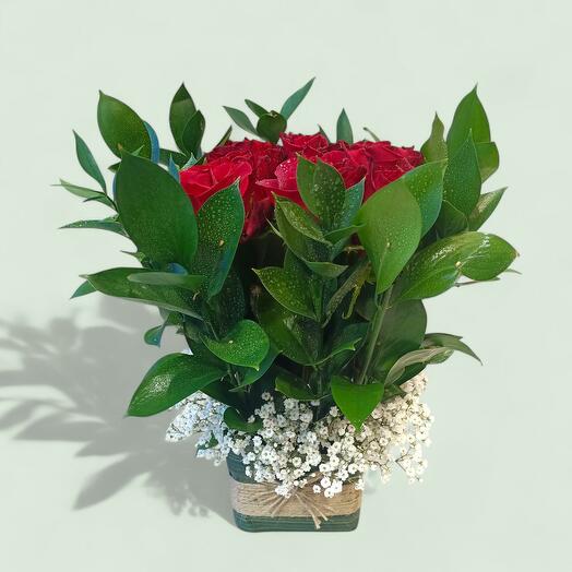 Композиция из роз «Деревенское очарование»