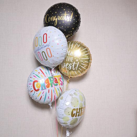 Cheers  Congrats Foil Balloons Set  6996