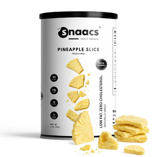 SNAACS Freeze-Dried Pineapple Slices | No Added Sugar | Tropical   Crunchy Fruit Snack - 3 oz | 85 g