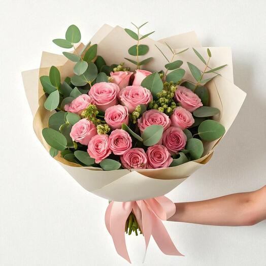 Букет розовых роз Любовь