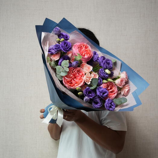 Лавандовая Эустома Блаш Сахара Микс Букет 7151