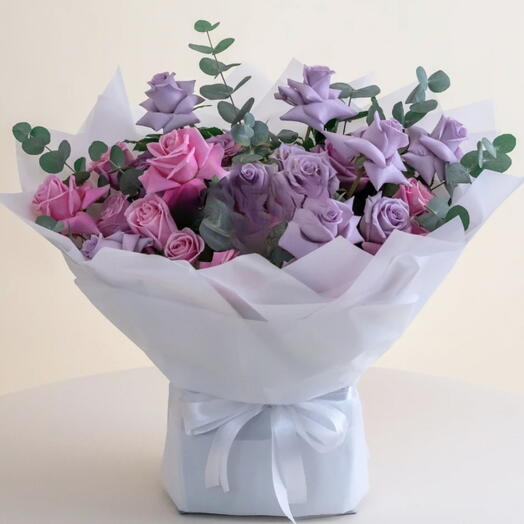 Лаванда - розовый комбинированный дизайнерский букет