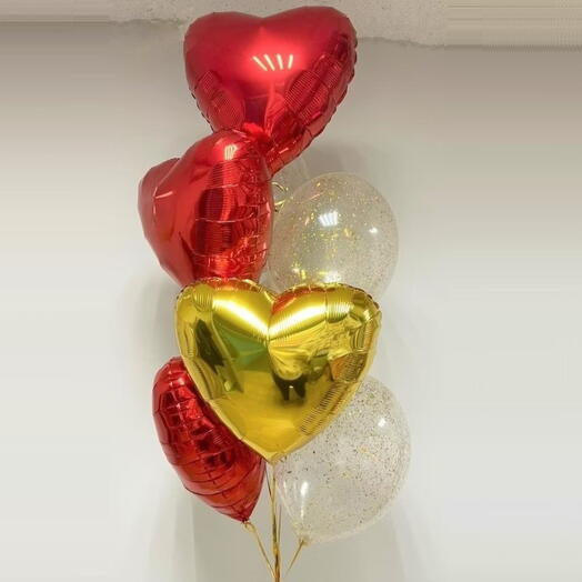 Фонтан из шаров «Моё сердце»(7 шт.)