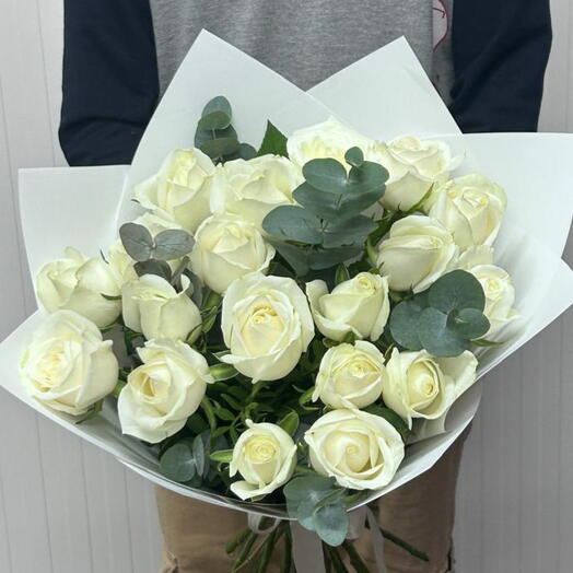 Специальный букет белых роз