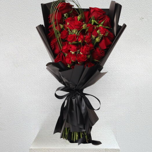 Midnight _ Red Spray Rose premium Bouquet For Anniversary, Birthday or valentine s